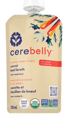 Cerebelly Carrot and Beef Broth Organic Baby Puree (128 ml)