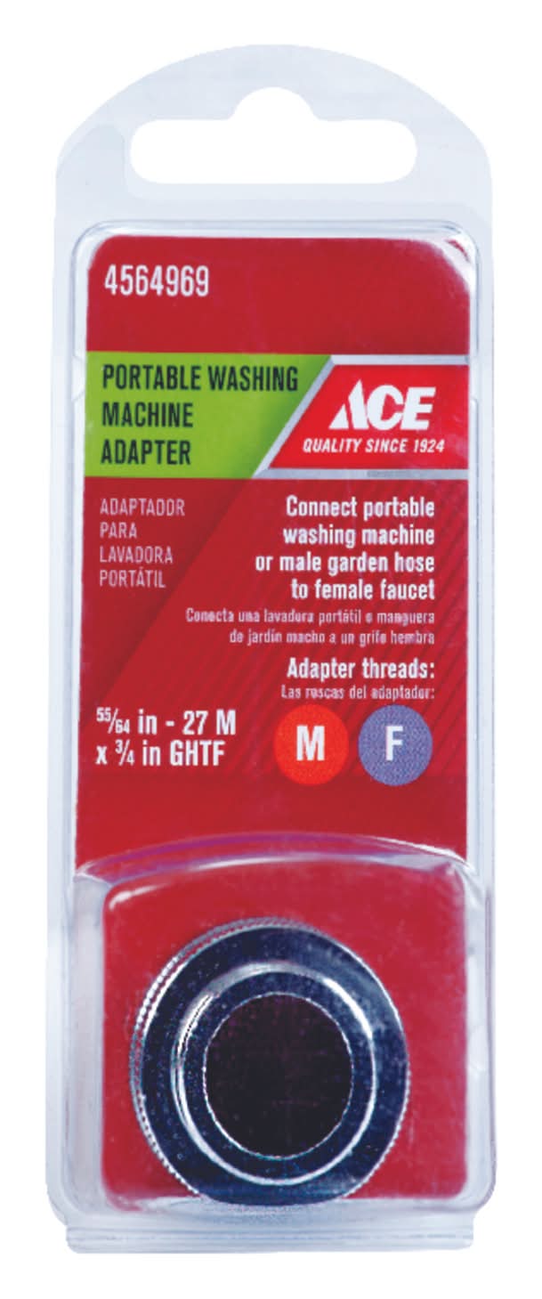 ACE 55/64 To 3/4 In. Brass Threaded Male/Female Washing Machine Adapter