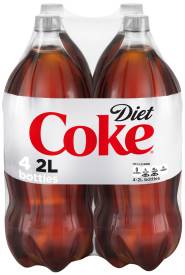 Diet Coke Bottles, 2 Liters, 4 Pack (1X4|1 Unit per Case)