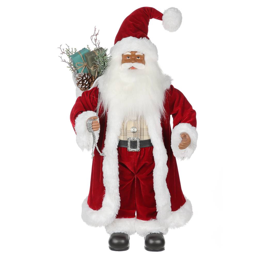 Holiday Living 24-in Black Santa in Red Robe Christmas Decor | LW01-OXJE027BR