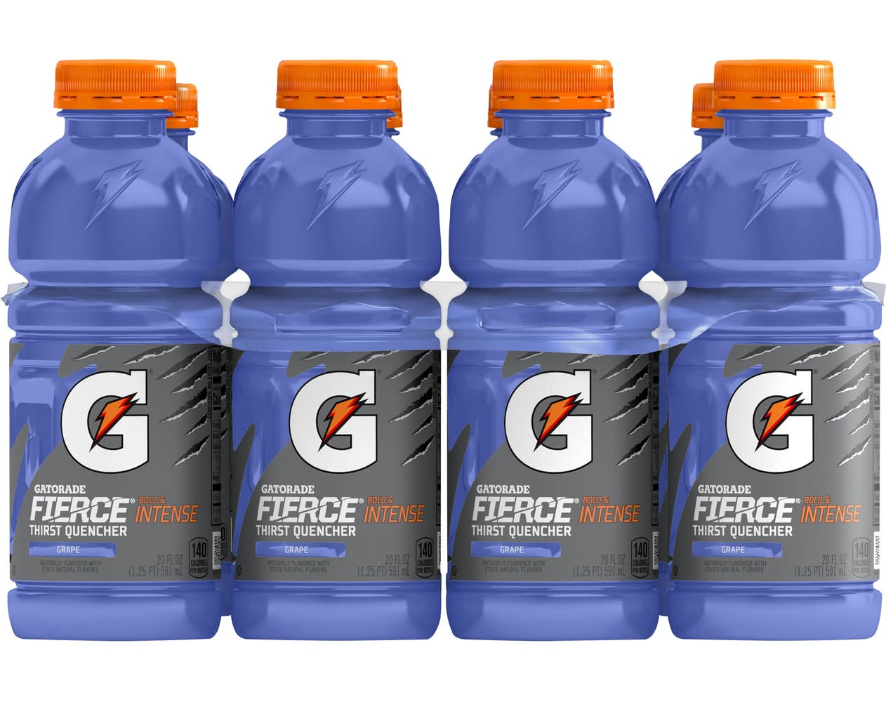 Gatorade Fierce Bold & Intense Thirst Quencher Sports Drink, Grape (8 x 20 fl oz)