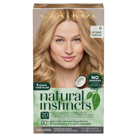 Clairol Natural Instincts Non-Permanent Hair Color, Light Blonde Shade 9