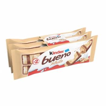 Barritas de chocolate con leche y crema de avellanas White Kinder Bueno 6 ud.