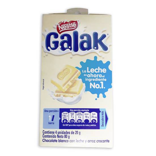 Chocolate Blanco Galak X 4 Uni 80 Gr