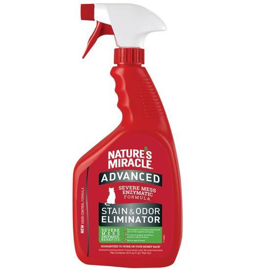 Nature's Miracle Advanced Stain and Odor Eliminator For Severe Cat Messes (32 oz)