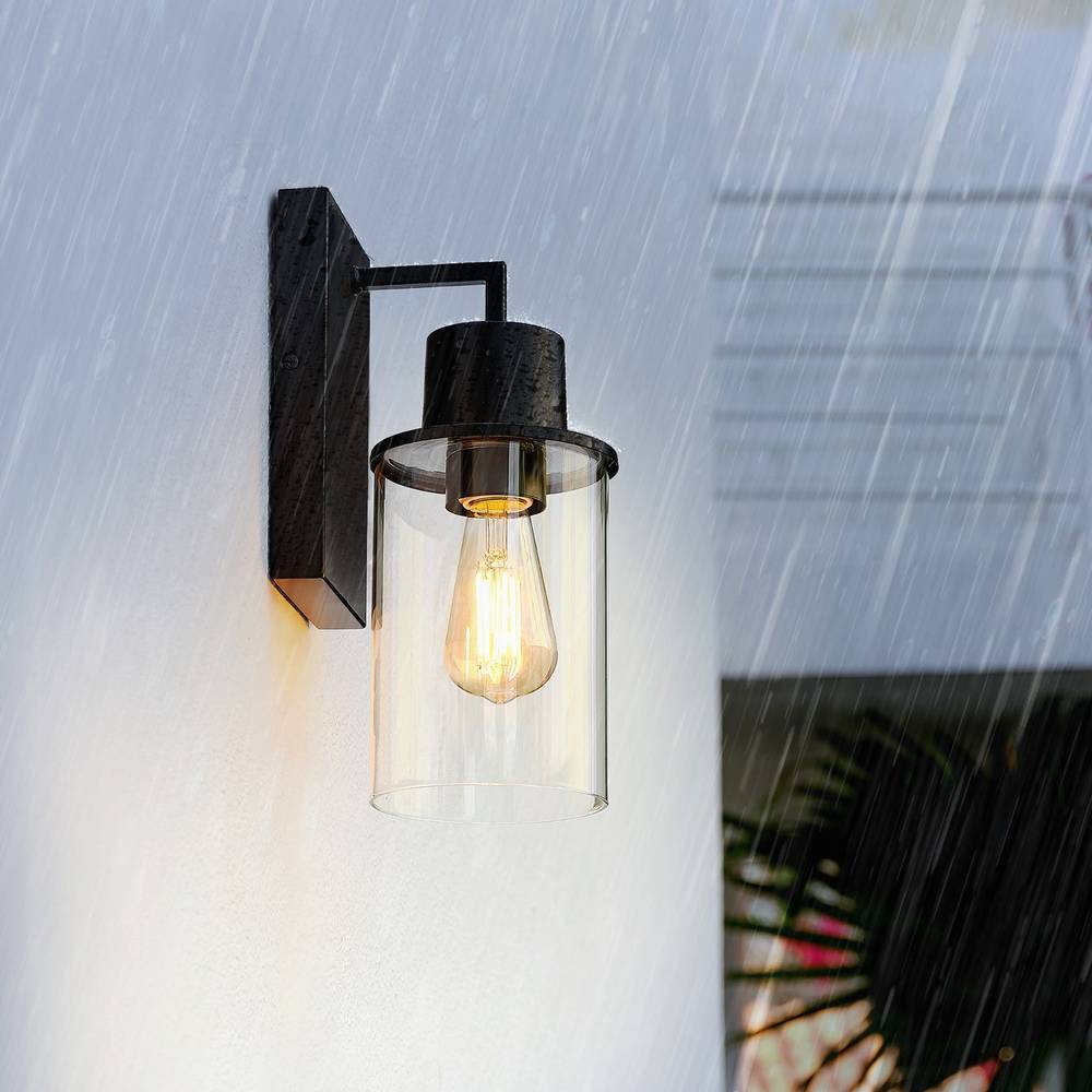 Project Source Freeman 1-Light 12-in H Matte Black LED Outdoor Wall Light | 60000081