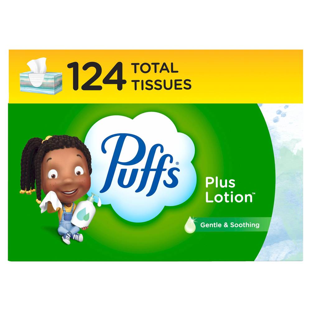 Puffs Plus Lotion Facial Tissues, 1 Box, 124 ct