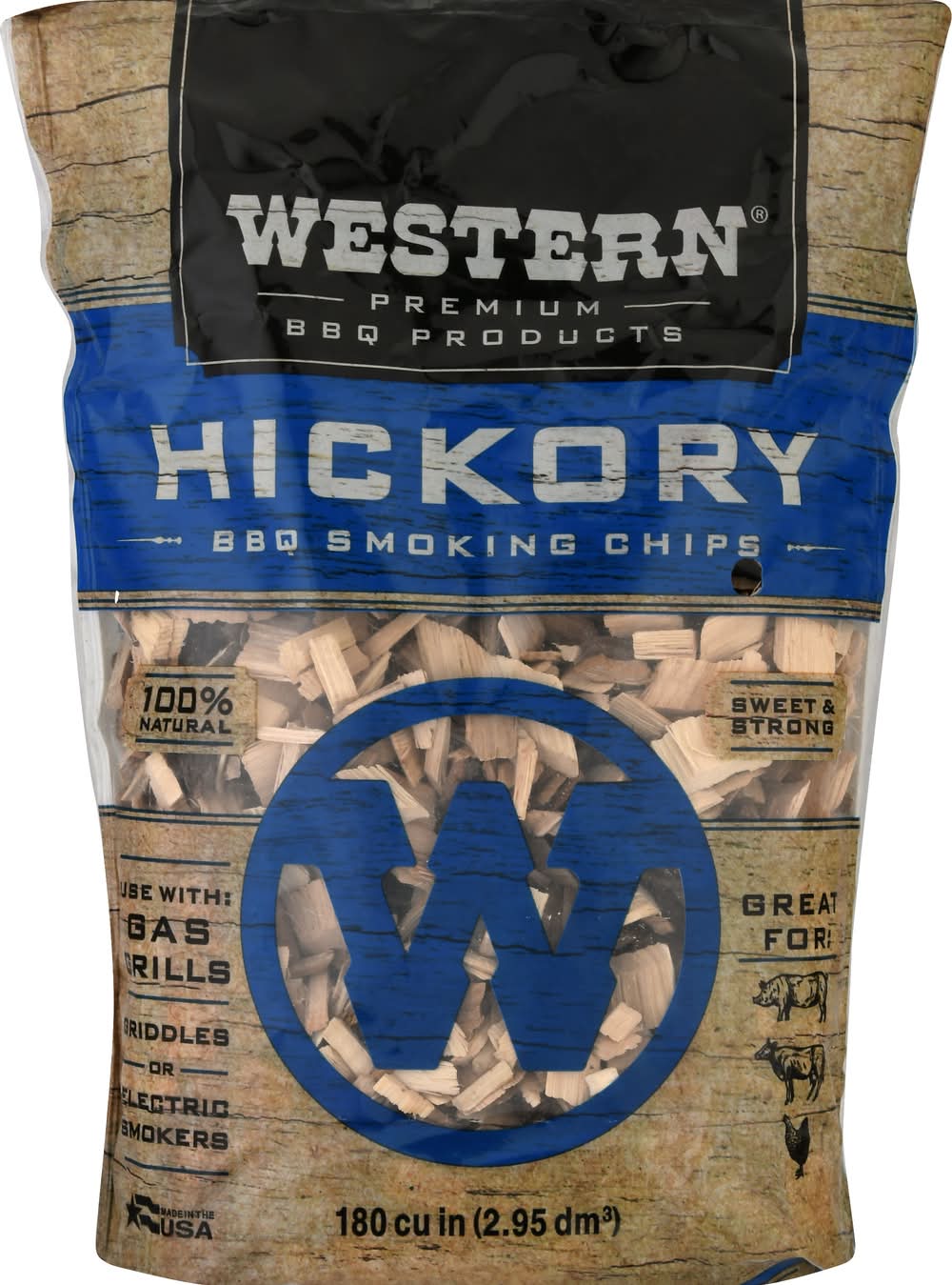 Western Hickory Bbq Smoking Chips (1.79 lbs)