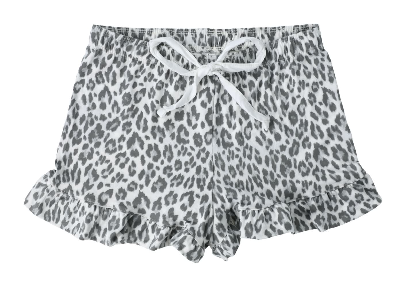 Girls Ruffle Pajama Shorts Large Gray Multi