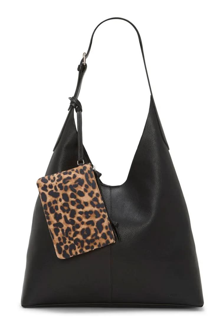 Lucky Brand Anny Leather Hobo Bag (Black Leather One Size)