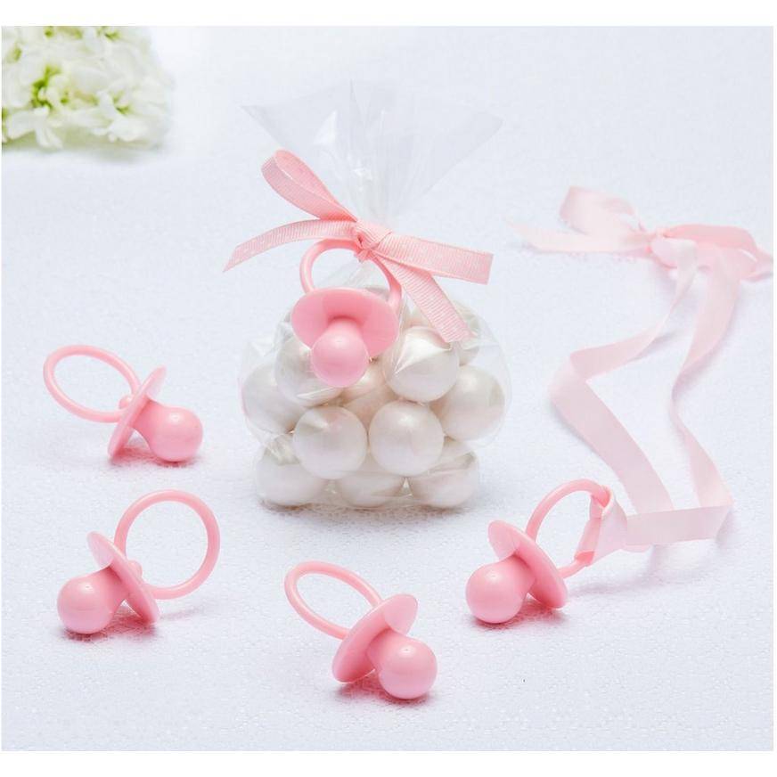 Pink Pacifier Baby Shower Favor Charms 8ct