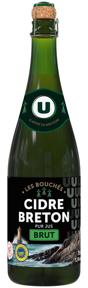 Les Produits U - Cidre brut bouché igp de bretagne (750ml)
