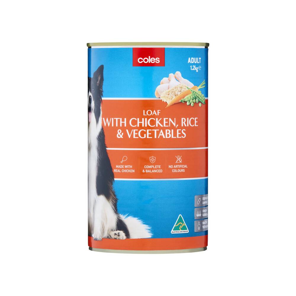 Coles Dog Food Loaf Chicken Rice & Vegetables 1.2kg