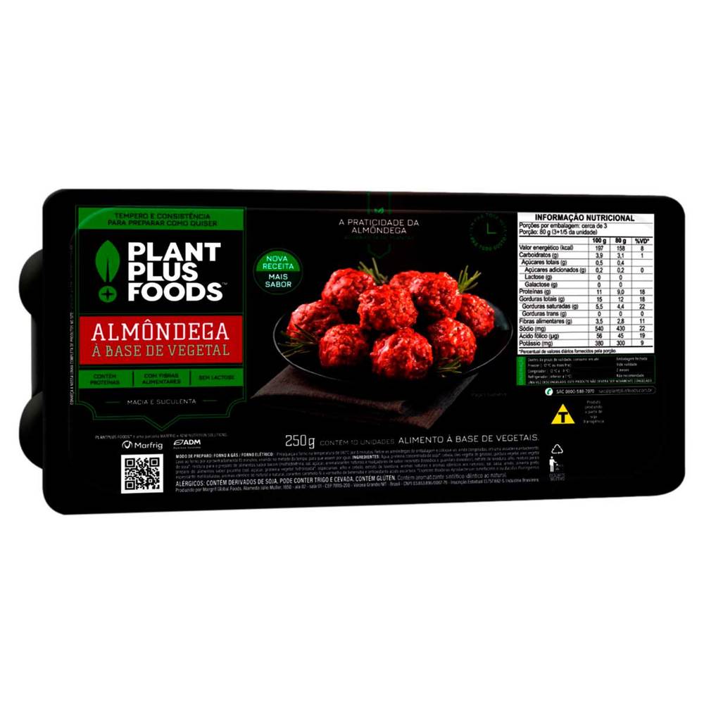 Plantplus foods almôndega vegetal (250 g)