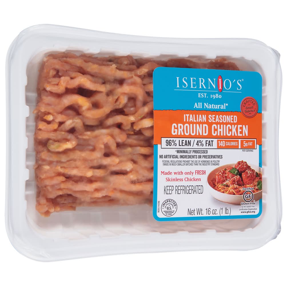 Isernio's Ground Italian Seasoned Chicken (16 oz)