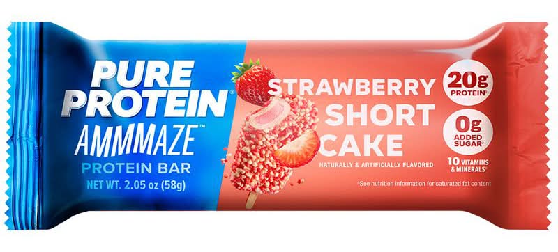 Pure Protein Ammmaze Protein Bar - Strawberry Shortcake 12ct Case, Strawberry Short Cake (2.05 oz)