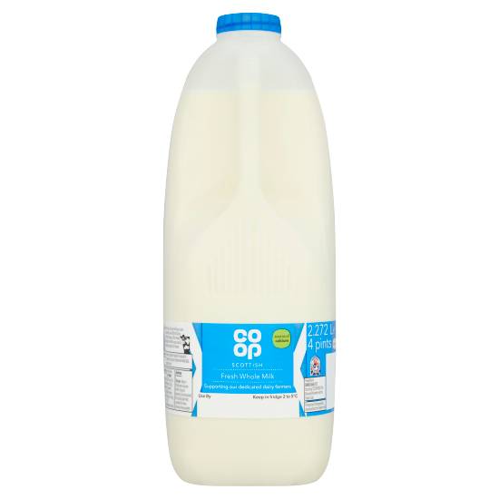 Co-Op Scottish Fresh Whole Milk 4 Pints/2.272L