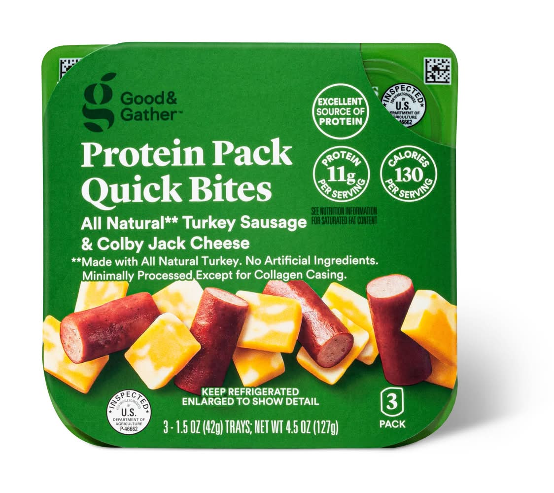 Good & Gather Turkey Sausage & Colby Jack Cheese Protein pack Quick Bites (3 x 1.5 oz)