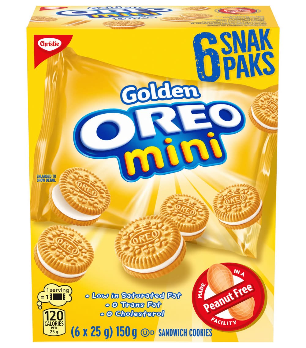 Christie Oreo Golden Mini Sandwich Cookies (6 x 25 g)