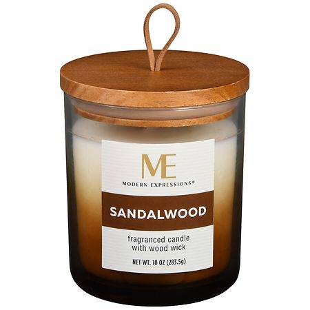 Modern Expressions Wood Wick Fragranced Candle (sandalwood)