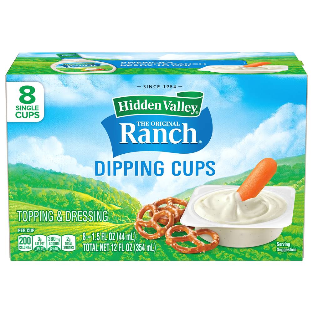 Hidden Valley The Original Ranch Dipping Cups Topping & Dressing (12 fl oz)