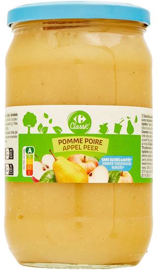 Carrefour - Dessert pommes poires sans sucres ajoutés (710g)