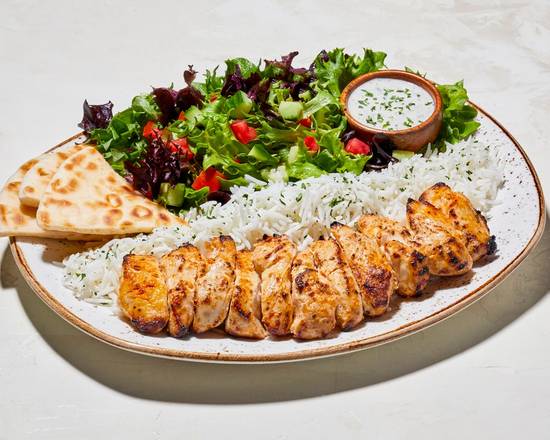 Flat Cut Chicken Kabob Plate