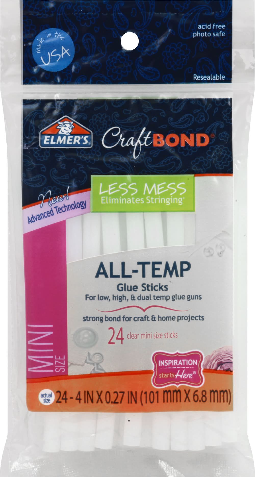Elmer's Craftbond Clear Mini Size All-Temp Glue Sticks (91 g)