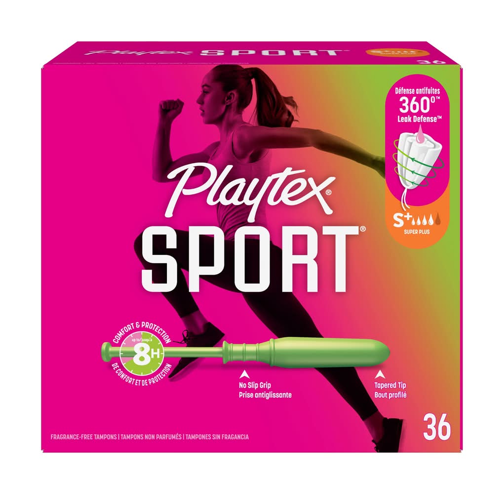 Playtex Sport Super Plus Absorbency Unscented Plastic Tampons (0.8 lbs, 36 ct)