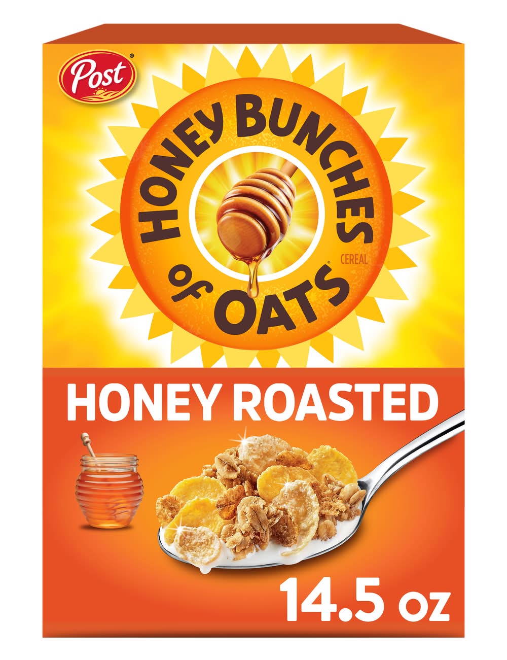Honey Bunches Of Oats Roasted Crunchy Cereal, Honey (14.5 oz)