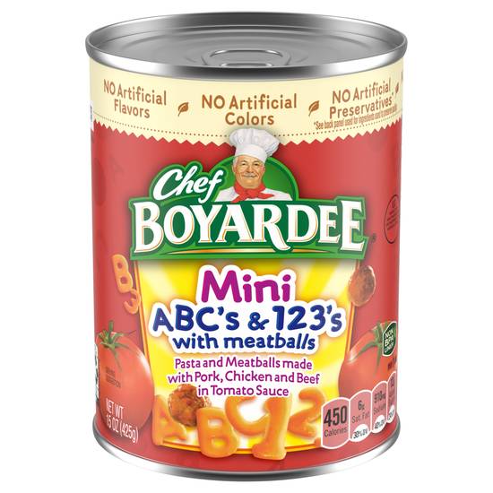 Chef Boyardee Mini Abc's & 123's Pasta & Meatballs
