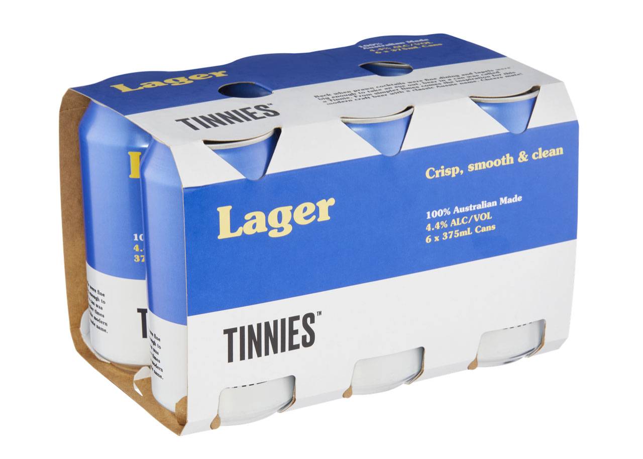 Tinnies Lager Can 375mL X 6 pack