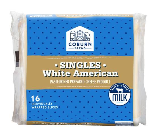 Coburn Farms White American Cheese Singles (16 ct)