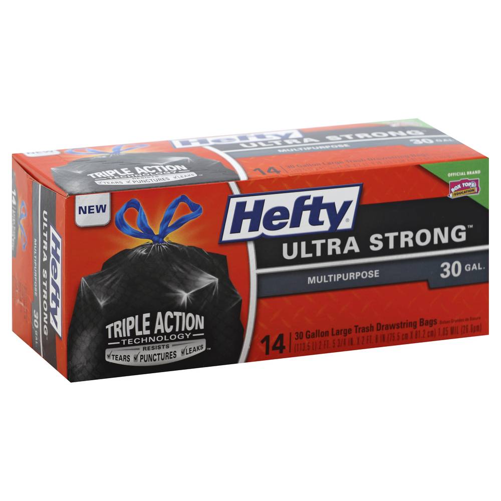 Hefty Ultra Strong Trash Bags, Black (30 ct)