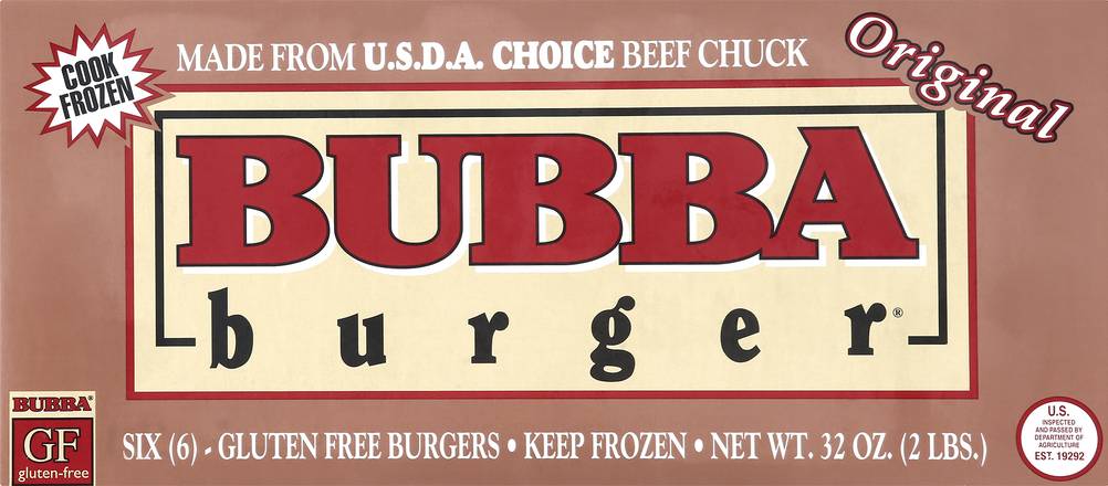 Bubba Burger Gluten Free Original Choice Beef Chuck Burgers (6 ct)