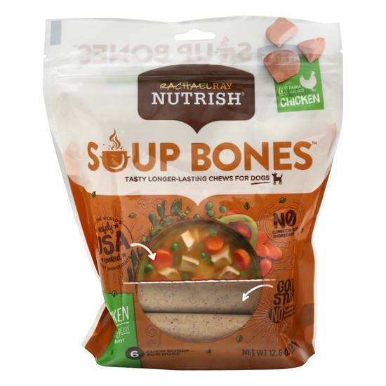 Rachael Ray Nutrish Soup Bones Chicken & Veggies Chew Bones For Dogs (6 ct)