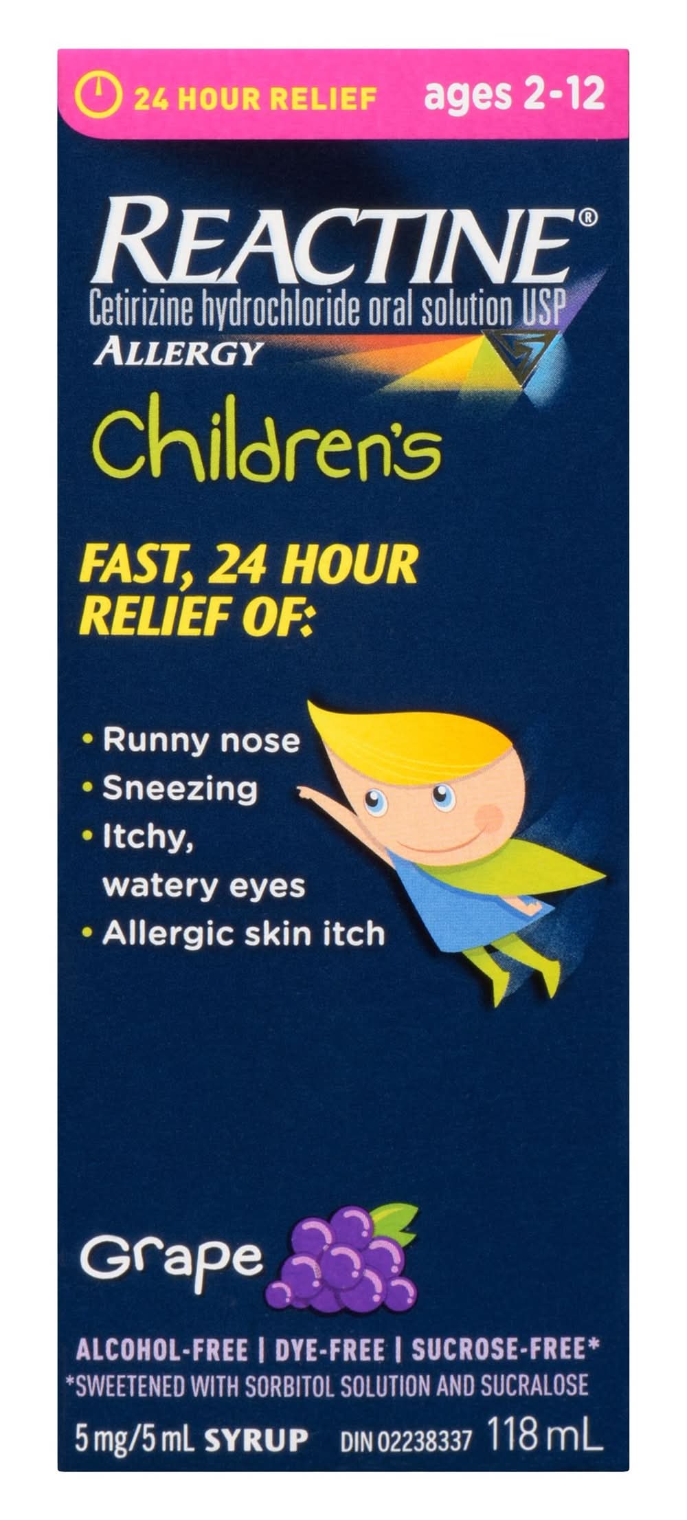 Reactine Allergy Children's Syrup, Grape (118 ml)