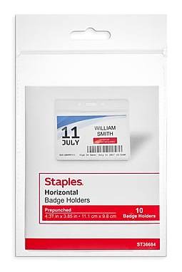 Staples Horizontal Id Badge Holder (10 ct)