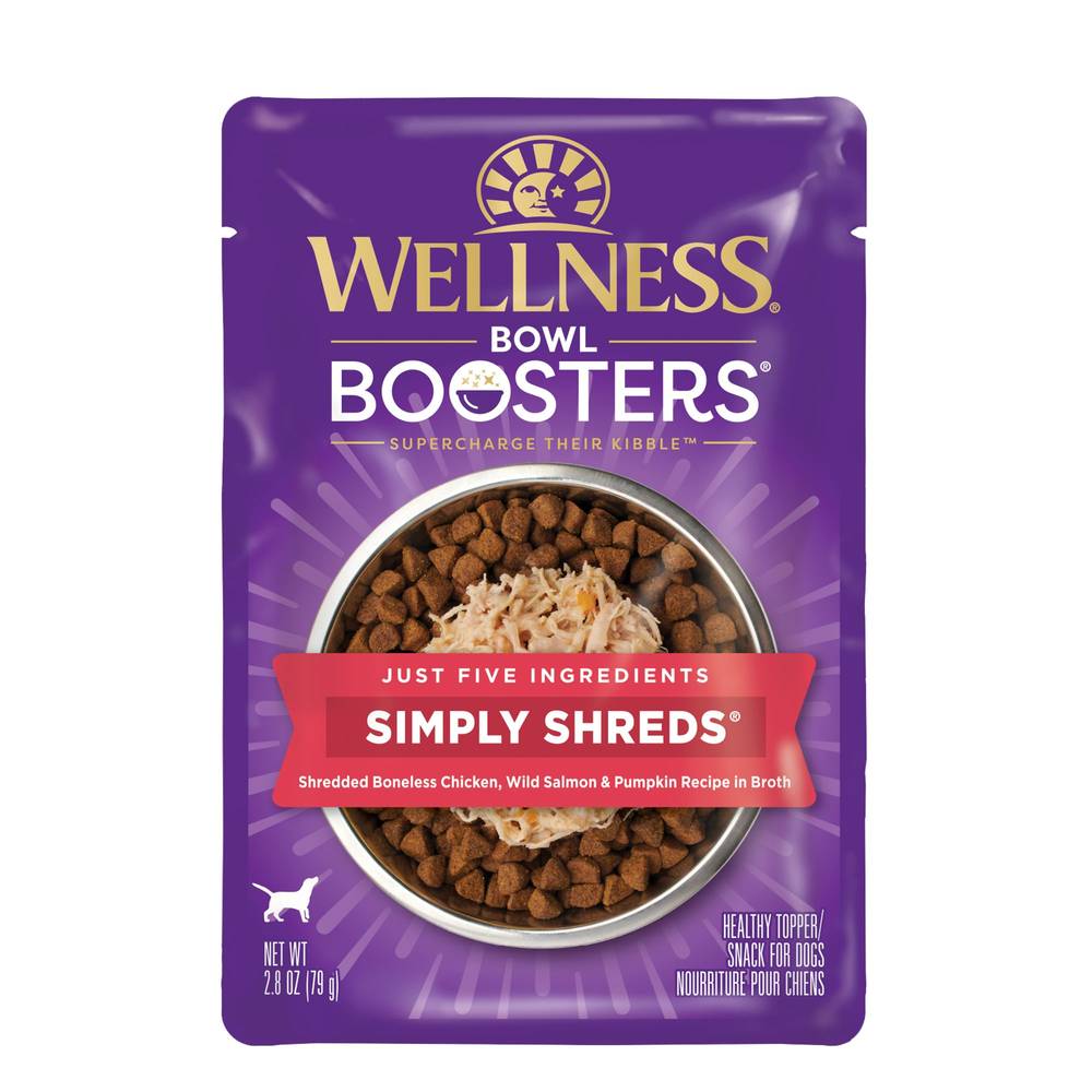 Wellness® Bowl Boosters Simply Shreds All Life Stage Dog Food Topper - Grain Free, Chicken & Salmon (Flavor: Chicken & Salmon, Color: Assorted, Size: 2.8 Oz)