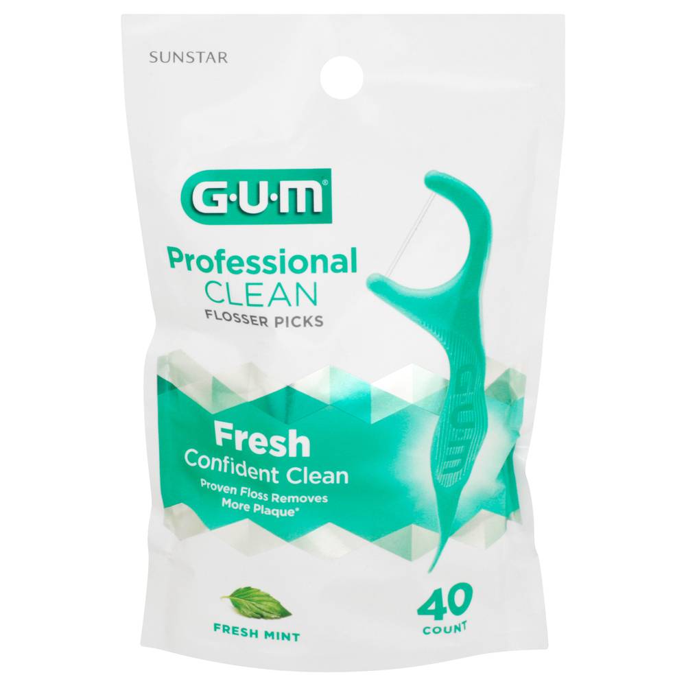 GUM Professional Clean Flosser Picks Fresh Mint (2.1 oz)