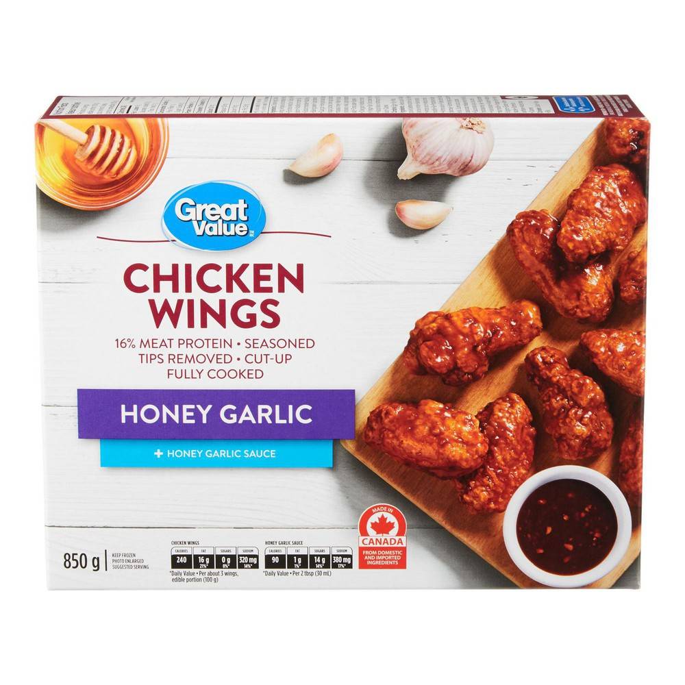 Great Value Chicken Wings, Honey Garlic (850 g)