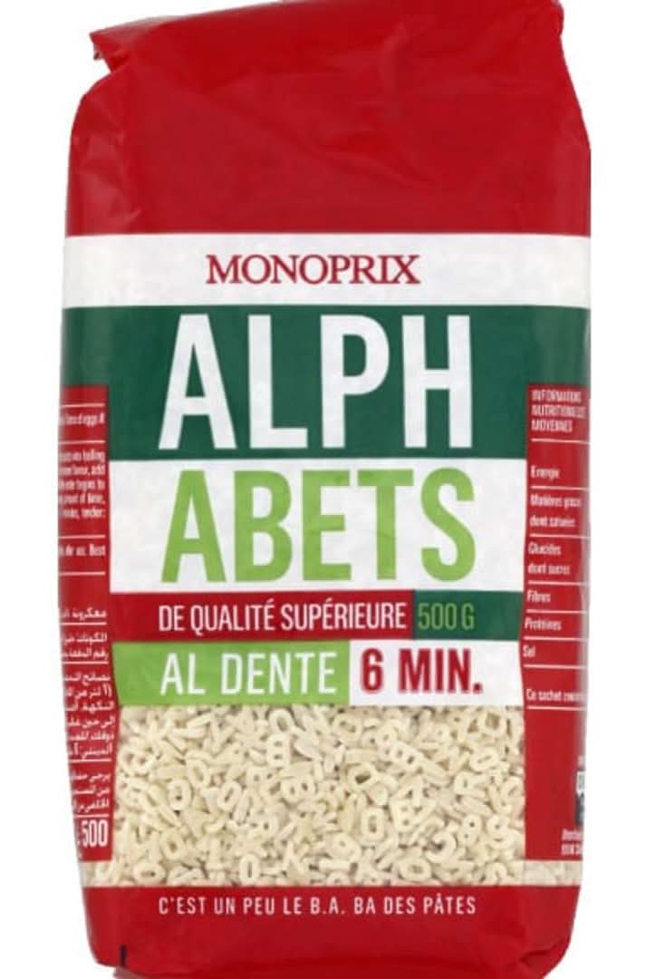 Monoprix - Alphabets de qualité supérieure (500g)