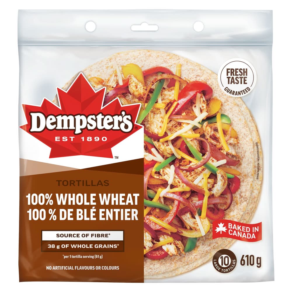Dempster's Whole Wheat Tortillas, L (610 g, 10 ct)