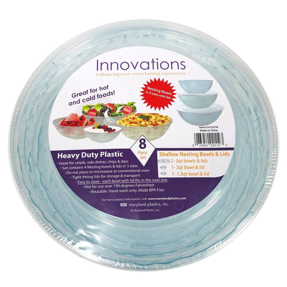 Innovations Plastic Bowls & Lids, 4-count