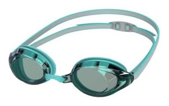 Speedo Adult Record Breaker Swim Goggles, Arctic Glass Gray&Emerald Green