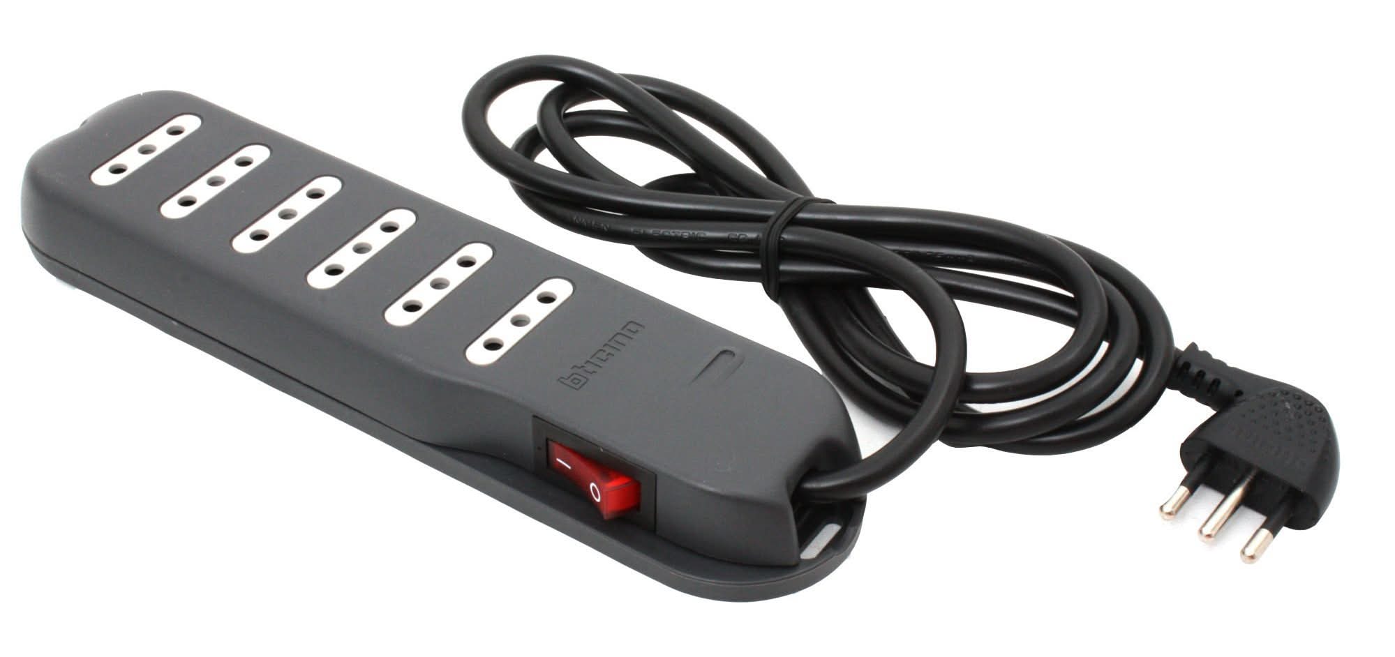 Bticino alargador multiple gris, con luz piloto (1.5 m)