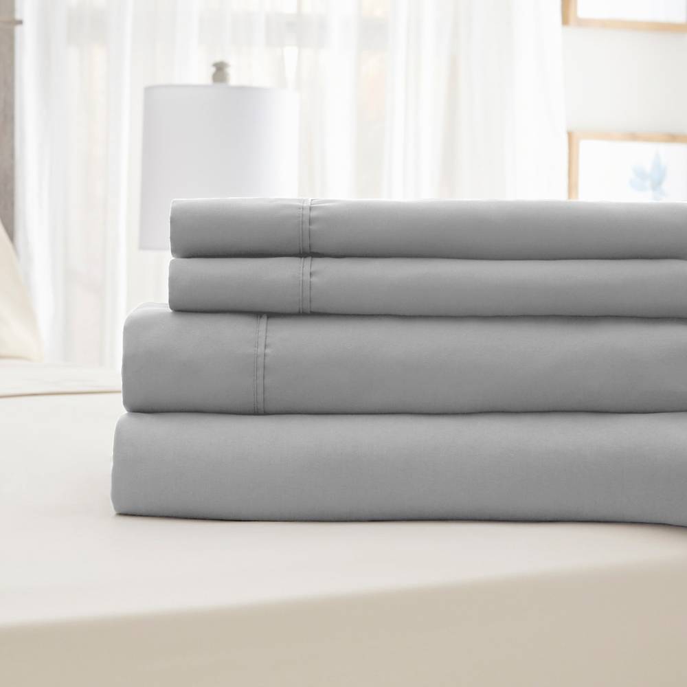 Serta Queen 85-Thread-Count Microfiber Grey Bed-Sheet | 1639493