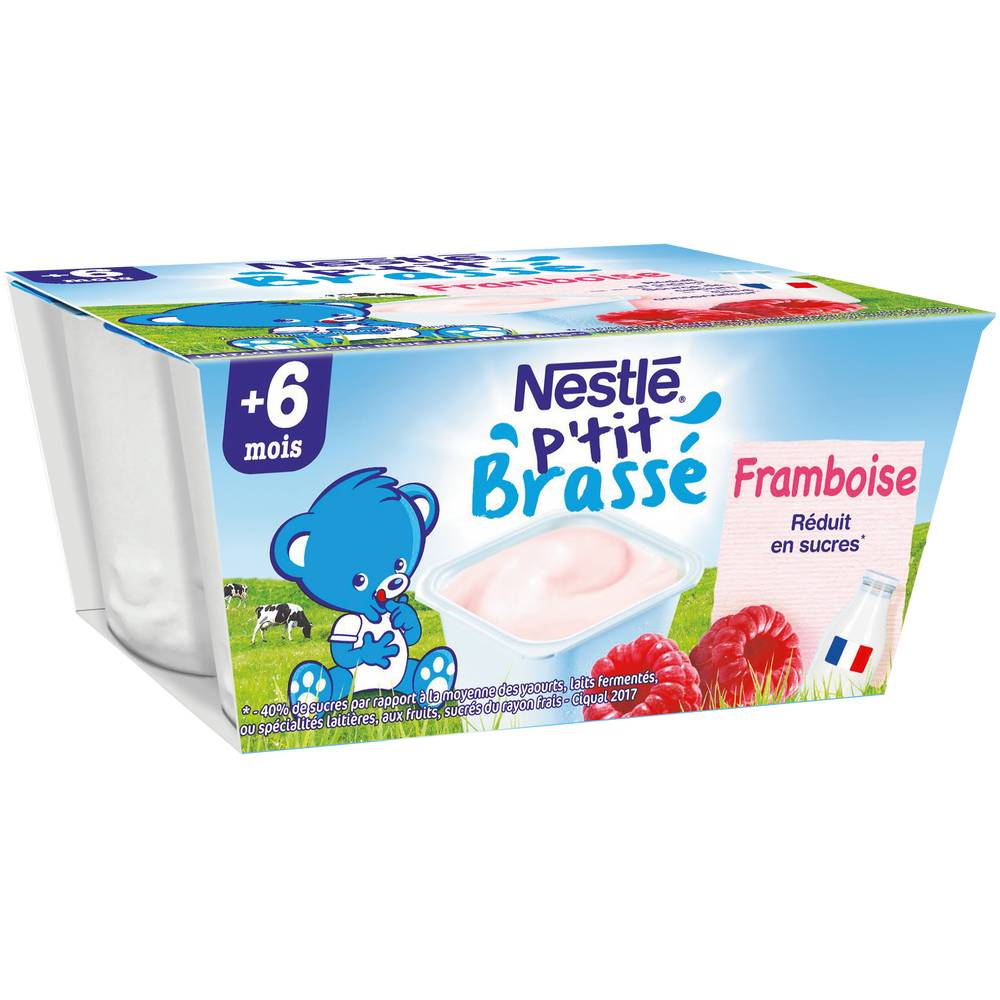 Nestlé - P'tit brassé dessert lacté dès 6 mois (framboise)