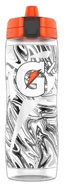 Gatorade Gx Plastic Water Bottle 30 fl oz, Marble Black