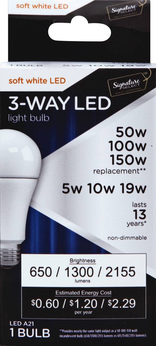Signature Select 3-way Soft White Led Bulb